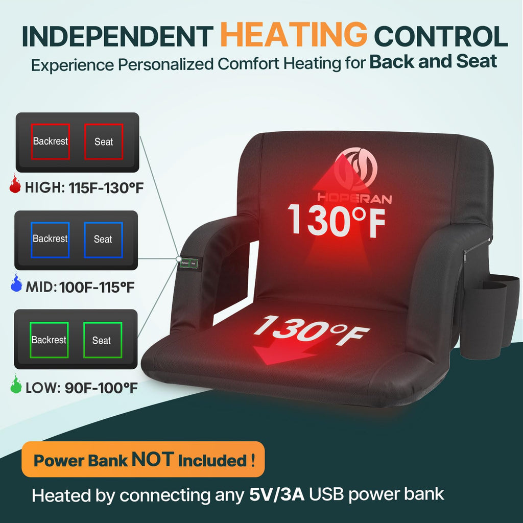 Heated Stadium Seats with Back Support T37555