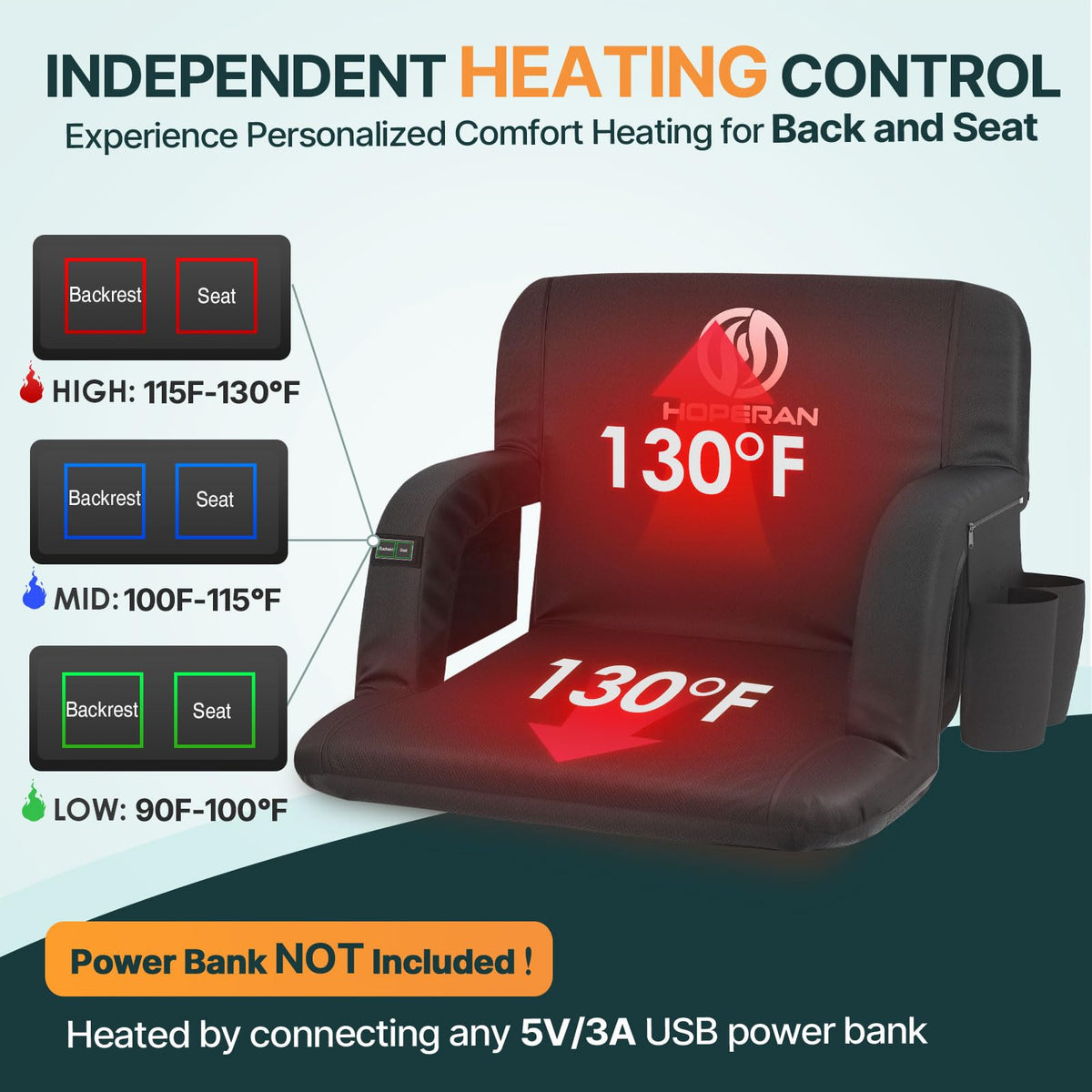 Heated Stadium Seats with Back Support T37555