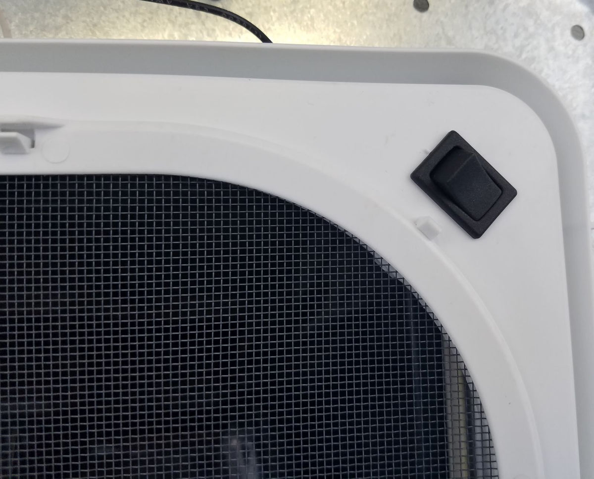 White RV Roof Vent with 12 Volt Fan A486457