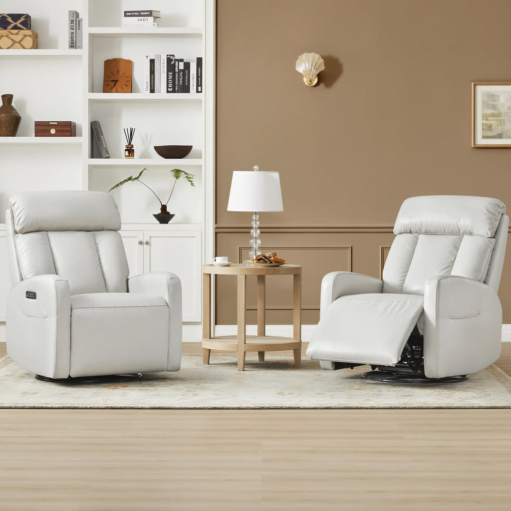 Genuine Leather Power Recliner Chair T68756