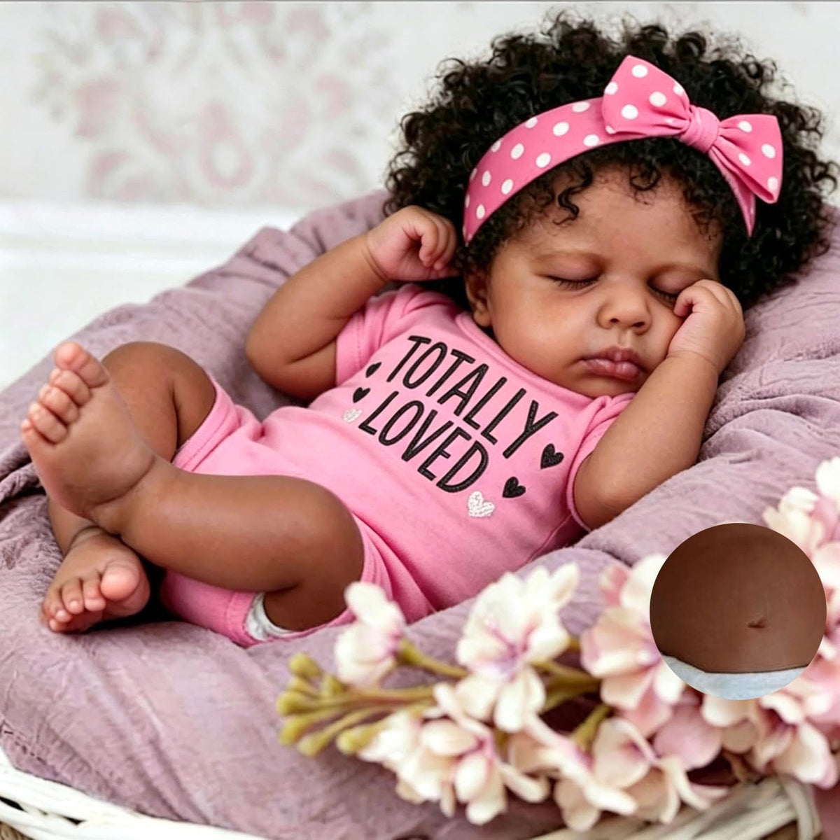 Black 20 Inch Reborn Baby Doll Girl E24400