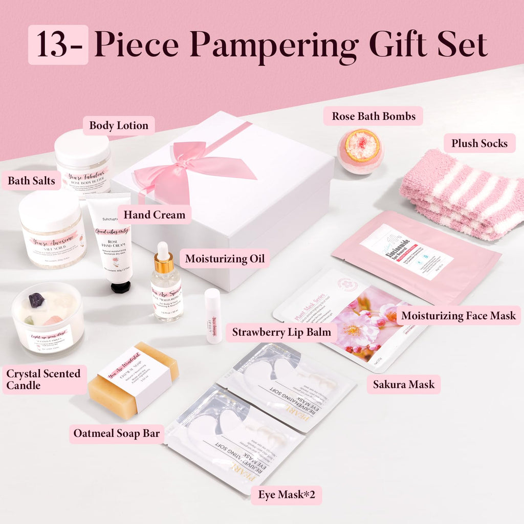 Pink 13Pcs Spa Bath Set Z322973