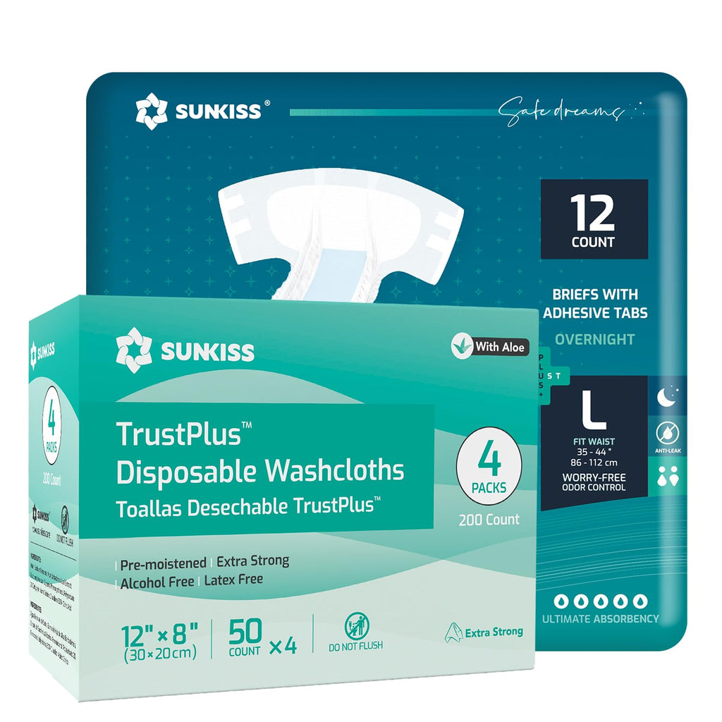 Large Adult Diapers 12 Count & Wet Wipes 200 Count W470259