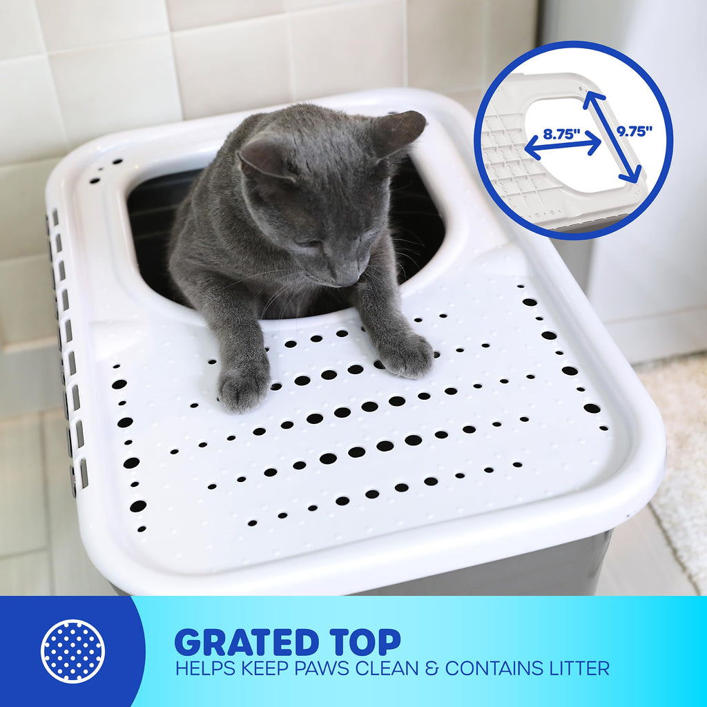 Enclosed Cat Litter Box with Hinged Lid V710032
