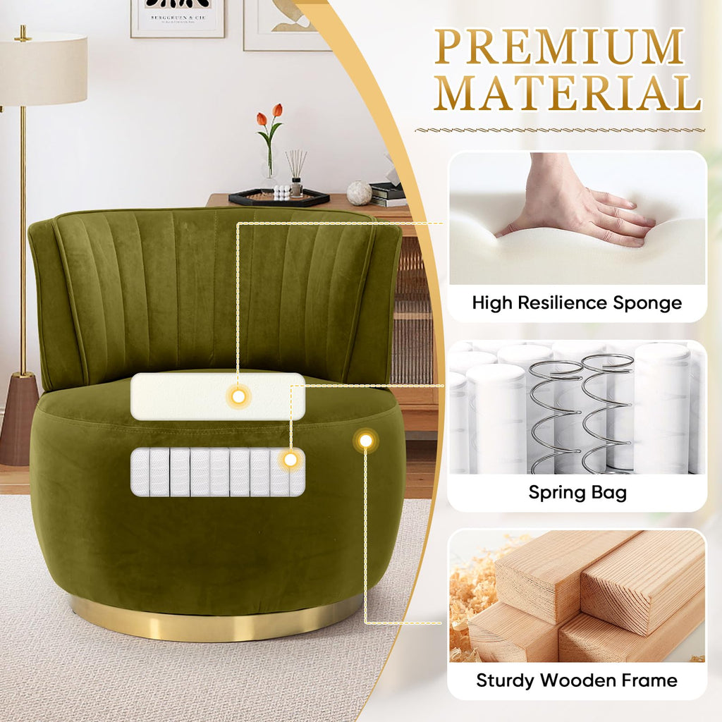 Velvet Swivel Barrel Chairs Set of 2 X91166