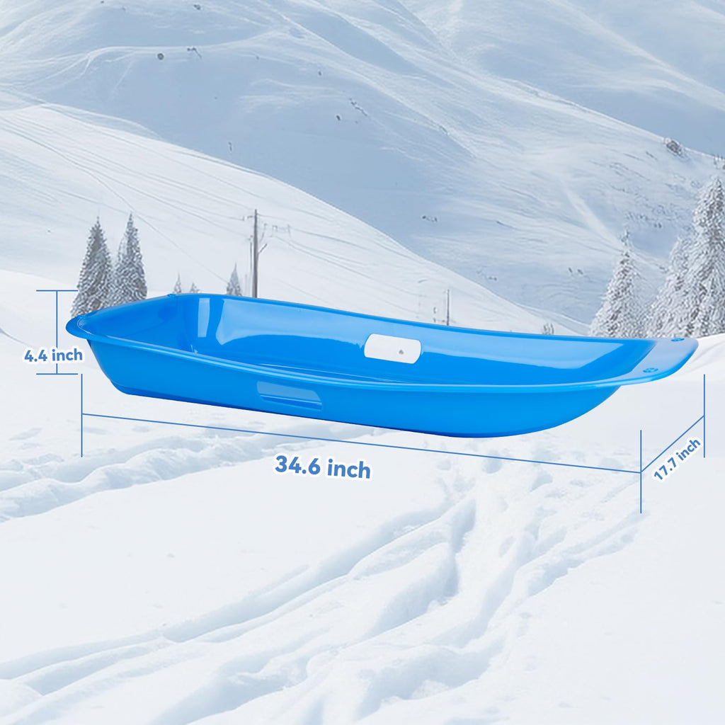 35 inch Plastic Snow Sled with Leash A674