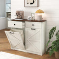 Double Tilt Out Trash Cabinet with Storage Drawers, Antique White J737473