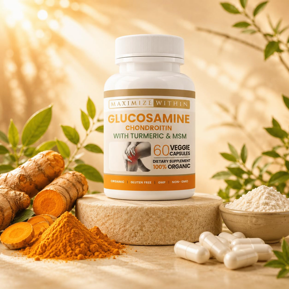 Glucosamine Chondroitin Turmeric MSM 60 Veggie Capsules P761
