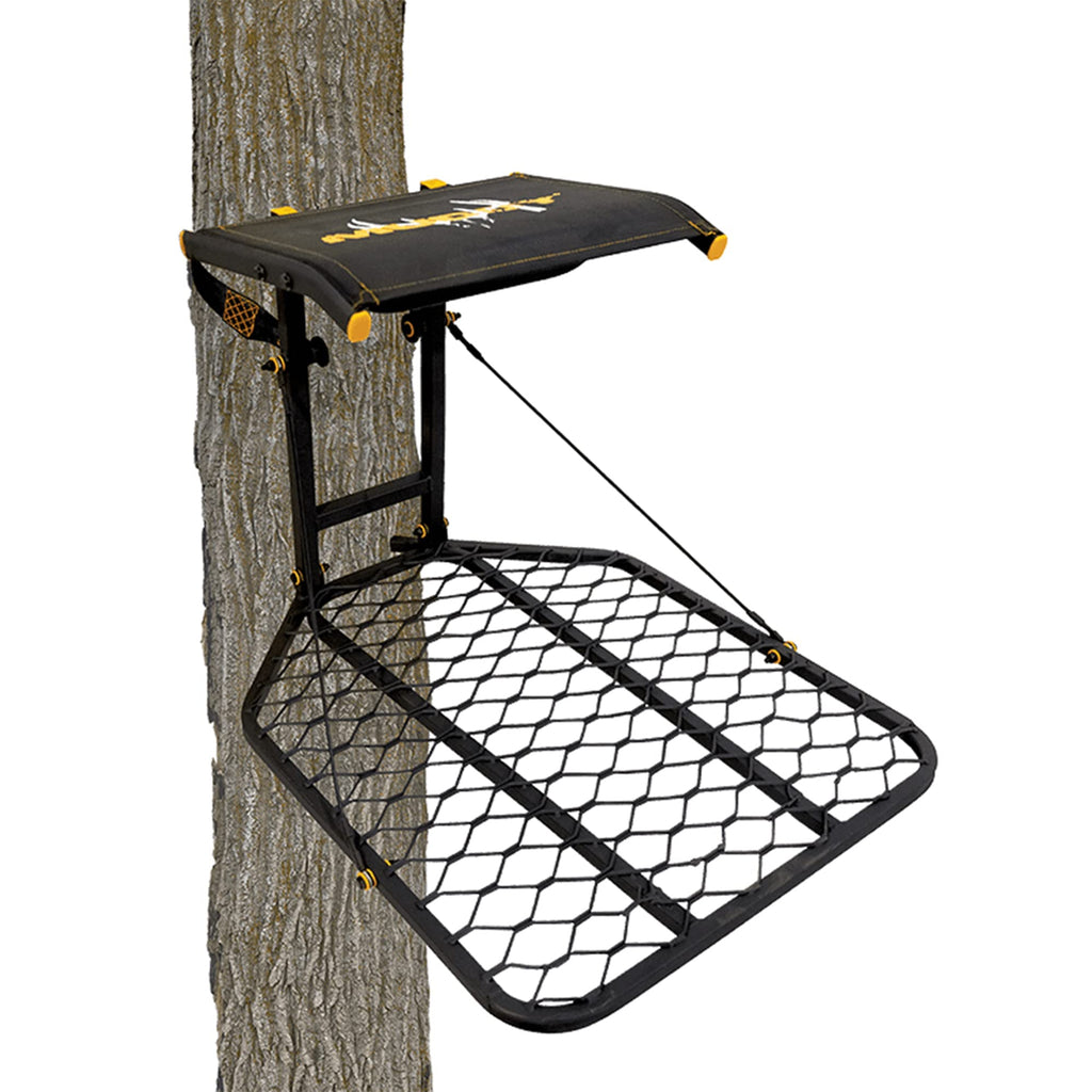 1-Person Tree Stand Platform & Set of 3 Climbing Sticks with Fold-Up Steps T751