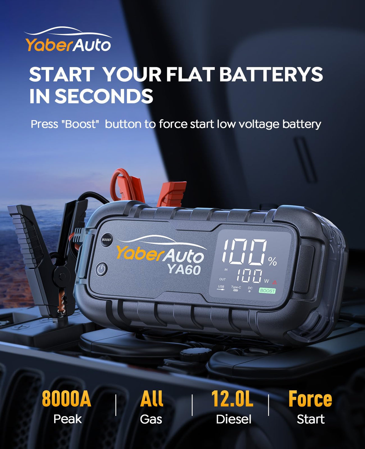 8000A Jump Starter 99Wh 65W Fast Charging A879141