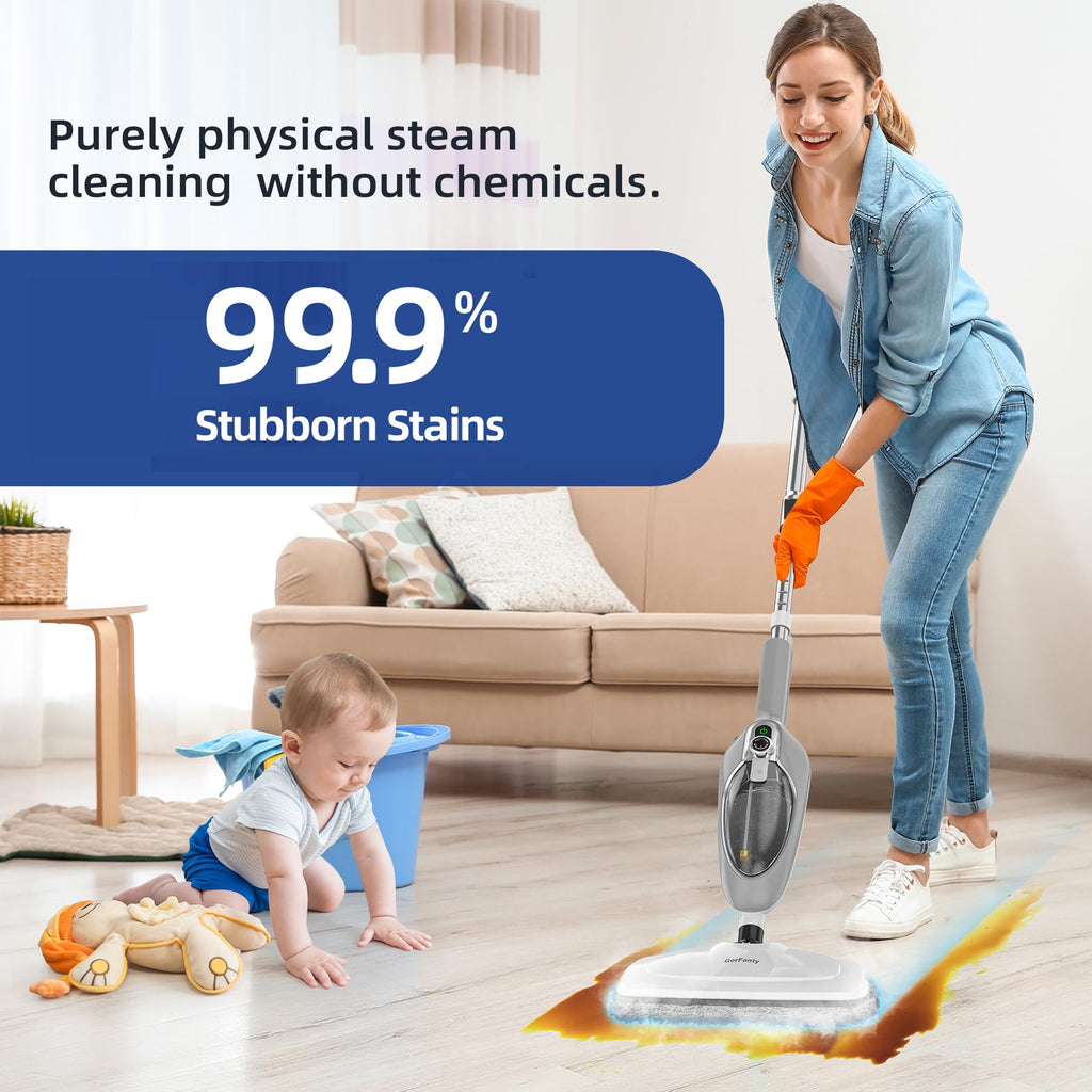 10-in-1 Handheld Steam Mop with 11 Accessories Y763