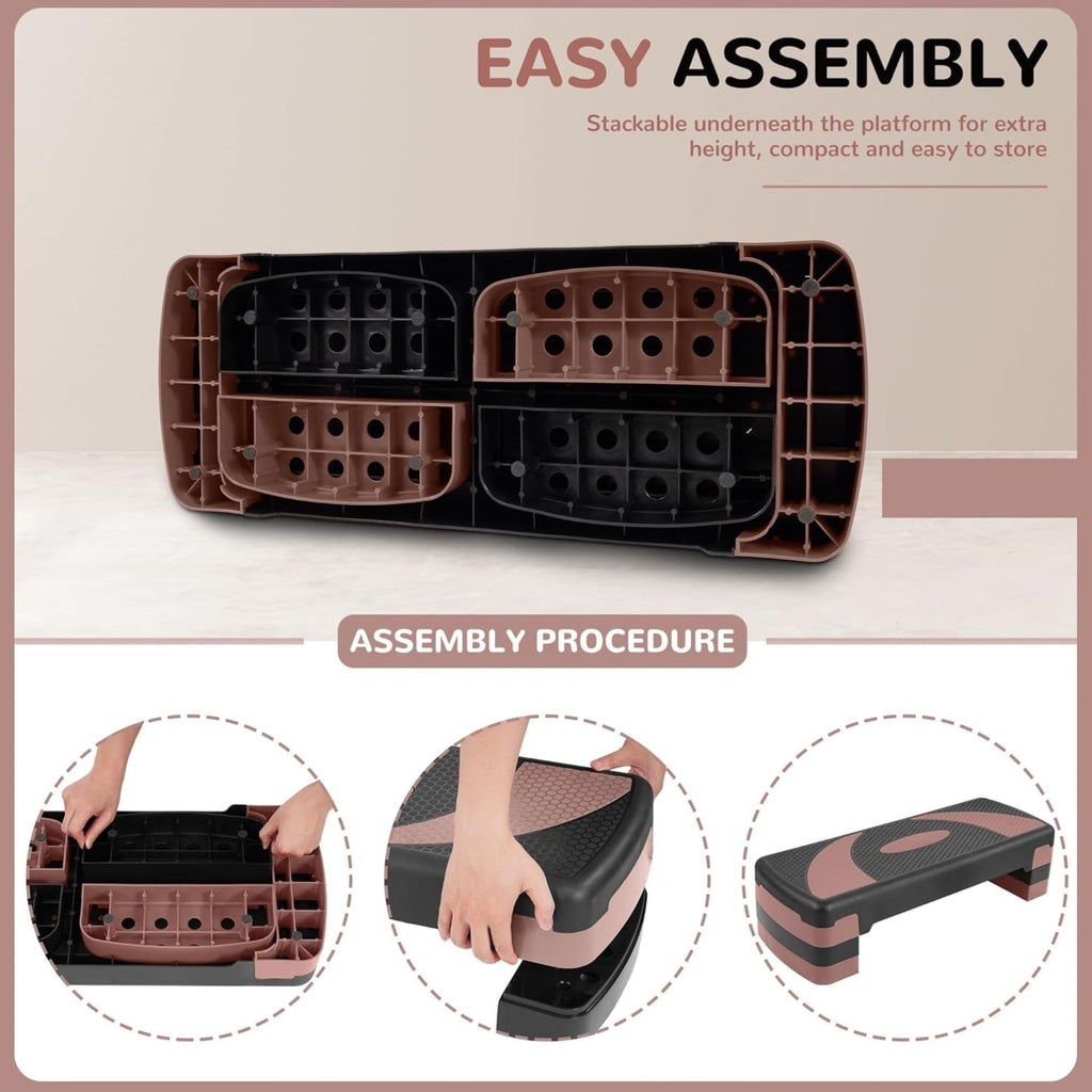 31" Adjustable Step Aerobic Platform with 4 Stackable Risers H333