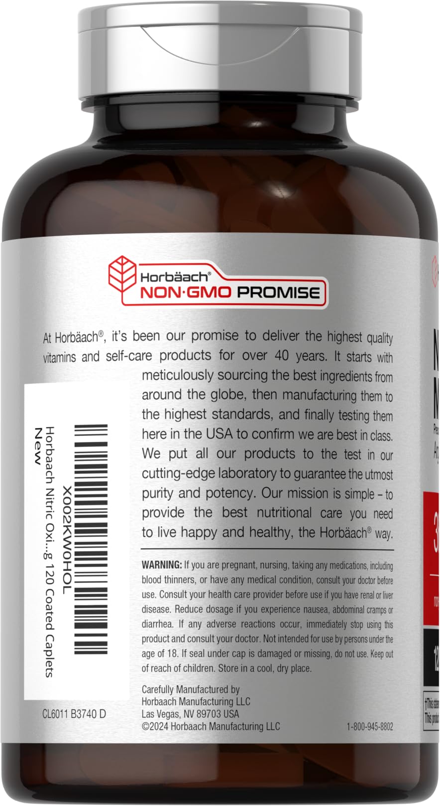 Nitric Oxide 3600mg 120 Caplets U15196
