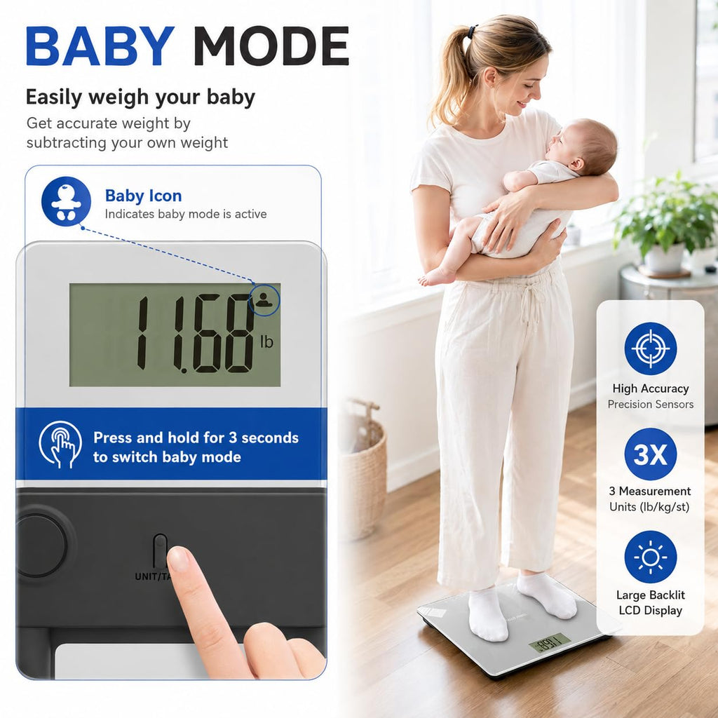 440lbs Bathroom Scale with Baby, Pet Mode R664506