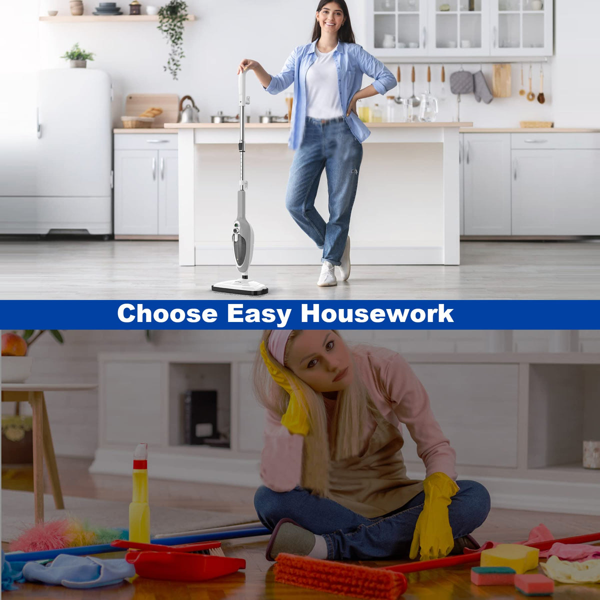 10-in-1 Handheld Steam Mop with 11 Accessories Y763