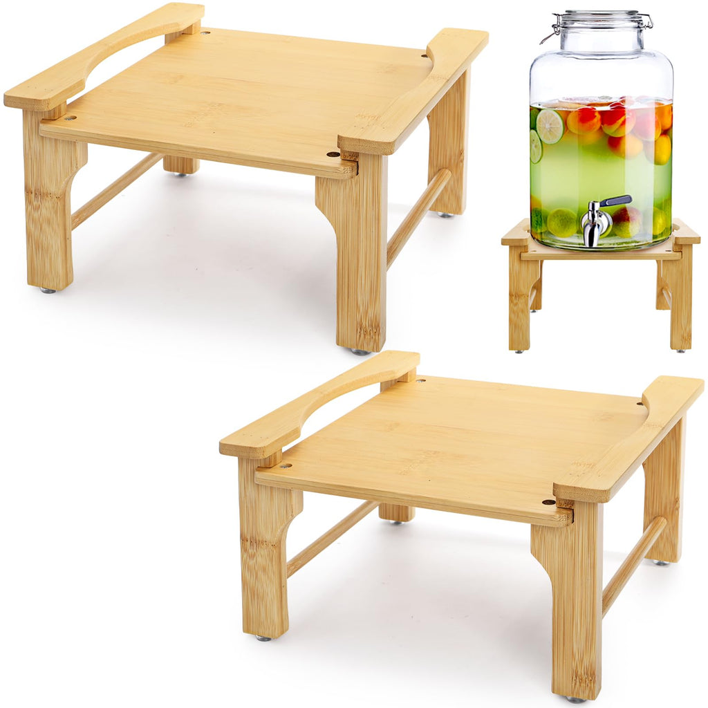 2 Pack Natural Bamboo Beverage Dispenser Stand S3763