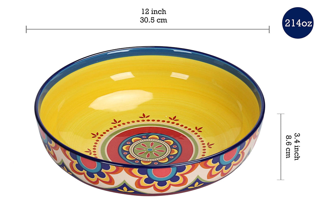 Ceramic Pasta Bowl Set of 9, Microwave & Dishwasher Safe F682