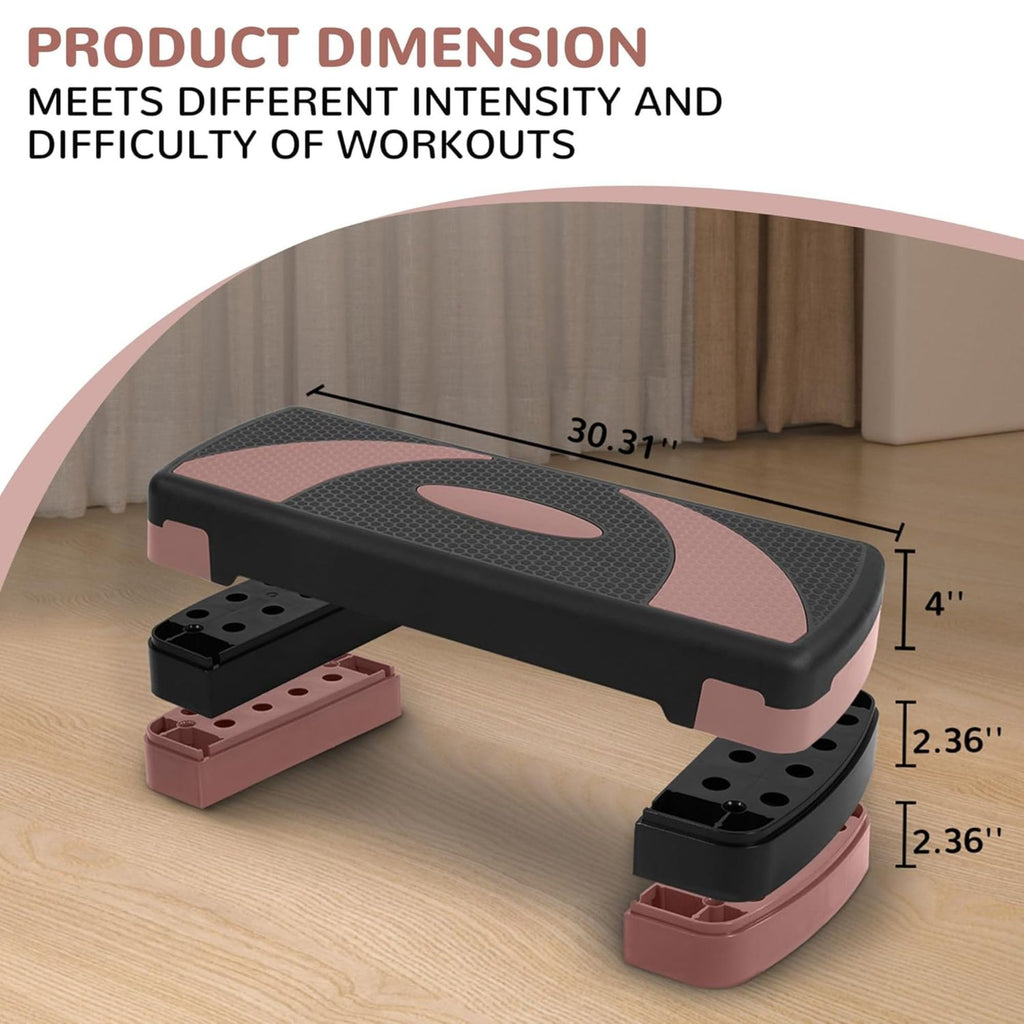 31" Adjustable Step Aerobic Platform with 4 Stackable Risers H333