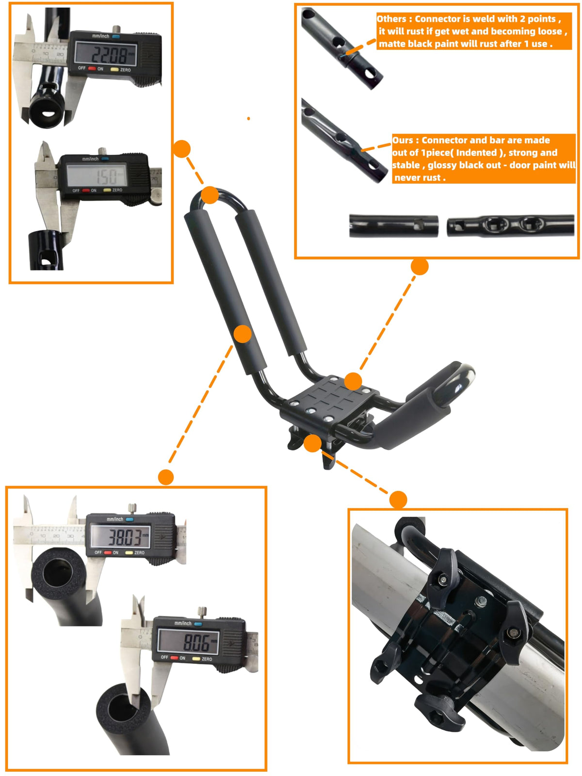 2 Pairs Kayak Roof Rack W7894