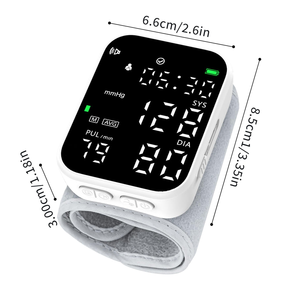 Black Digital Rechargeable Wrist Blood Pressure Monitor S734361