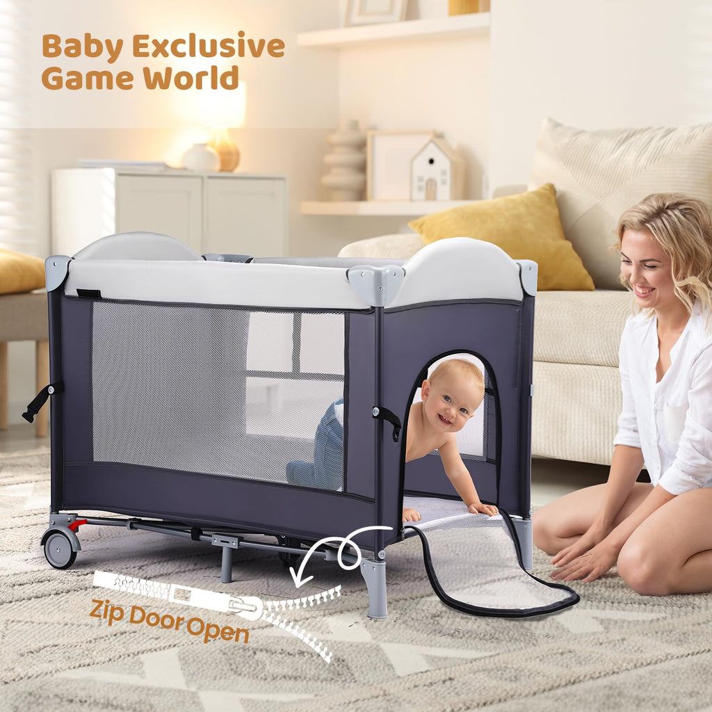 5-in-1 Portable Baby Bassinet with Changing Table and Carry Bag F244705