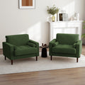 Set of 2 Green Corduroy Upholstered Accent Chairs H582
