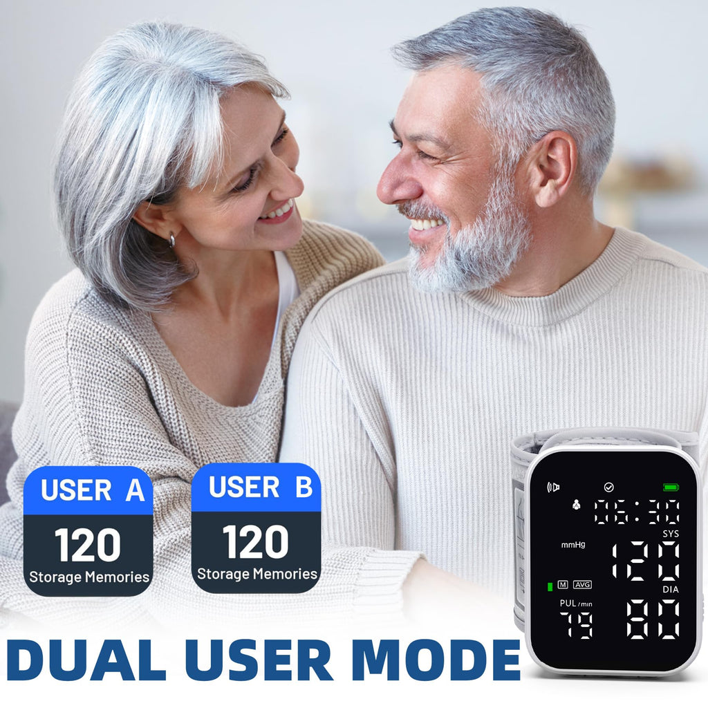 Black Digital Rechargeable Wrist Blood Pressure Monitor S734361