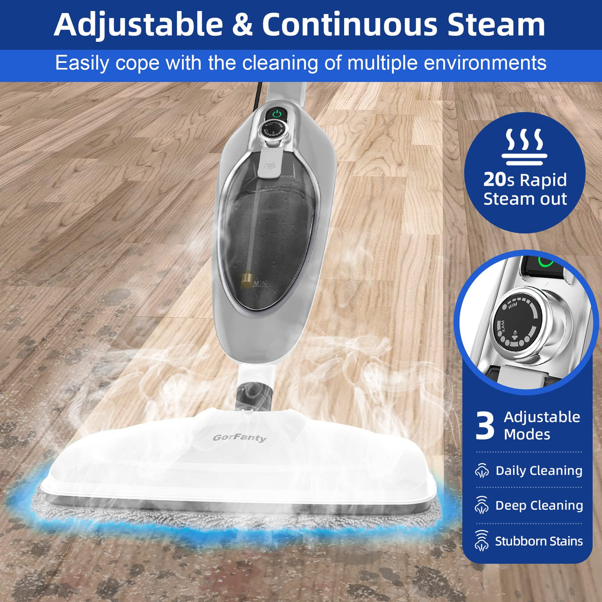 10-in-1 Handheld Steam Mop with 11 Accessories Y763