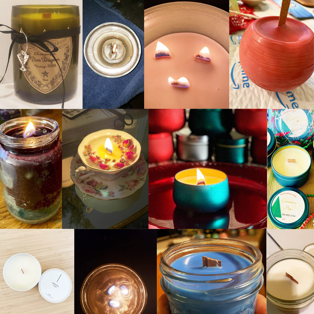 50PCS Crackling Wooden Candle Wicks with Metal Base P6203