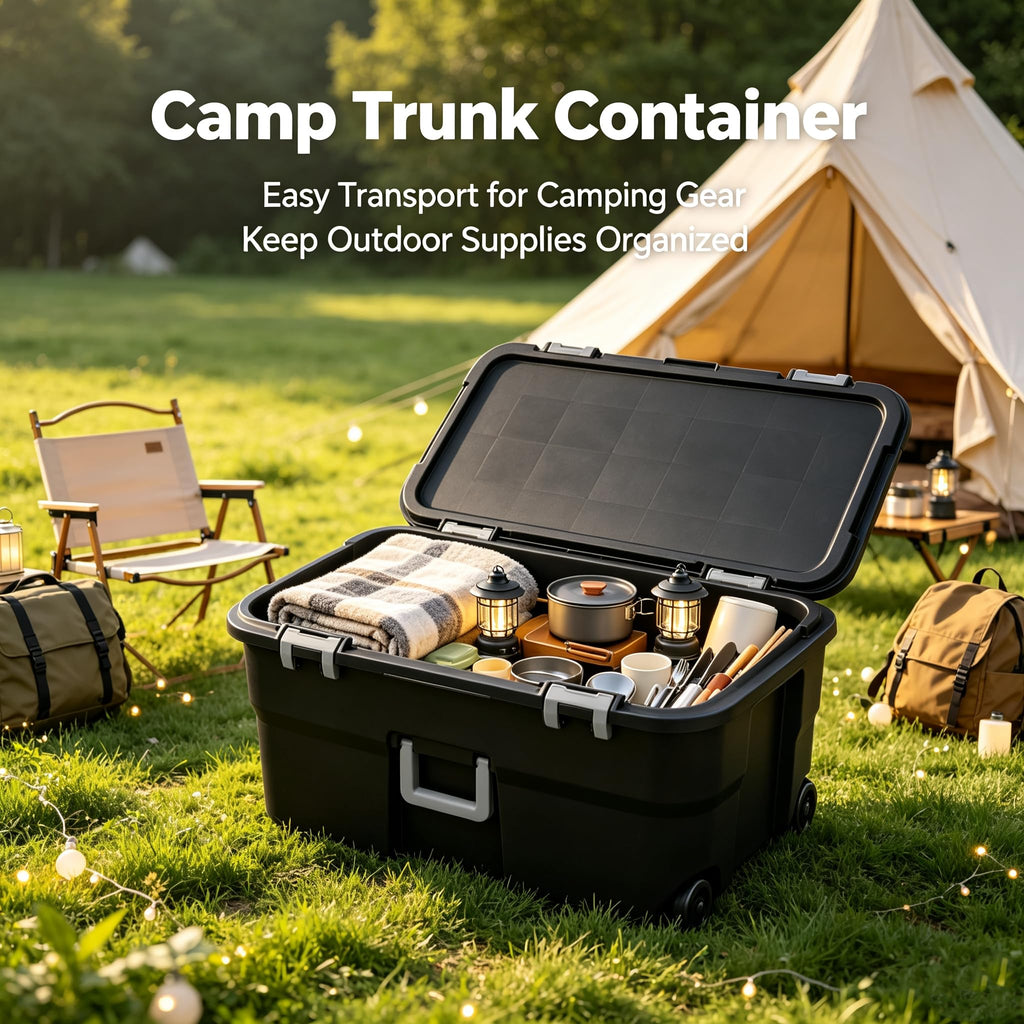 22 Gallon Wheeled Plastic Footlocker F77410