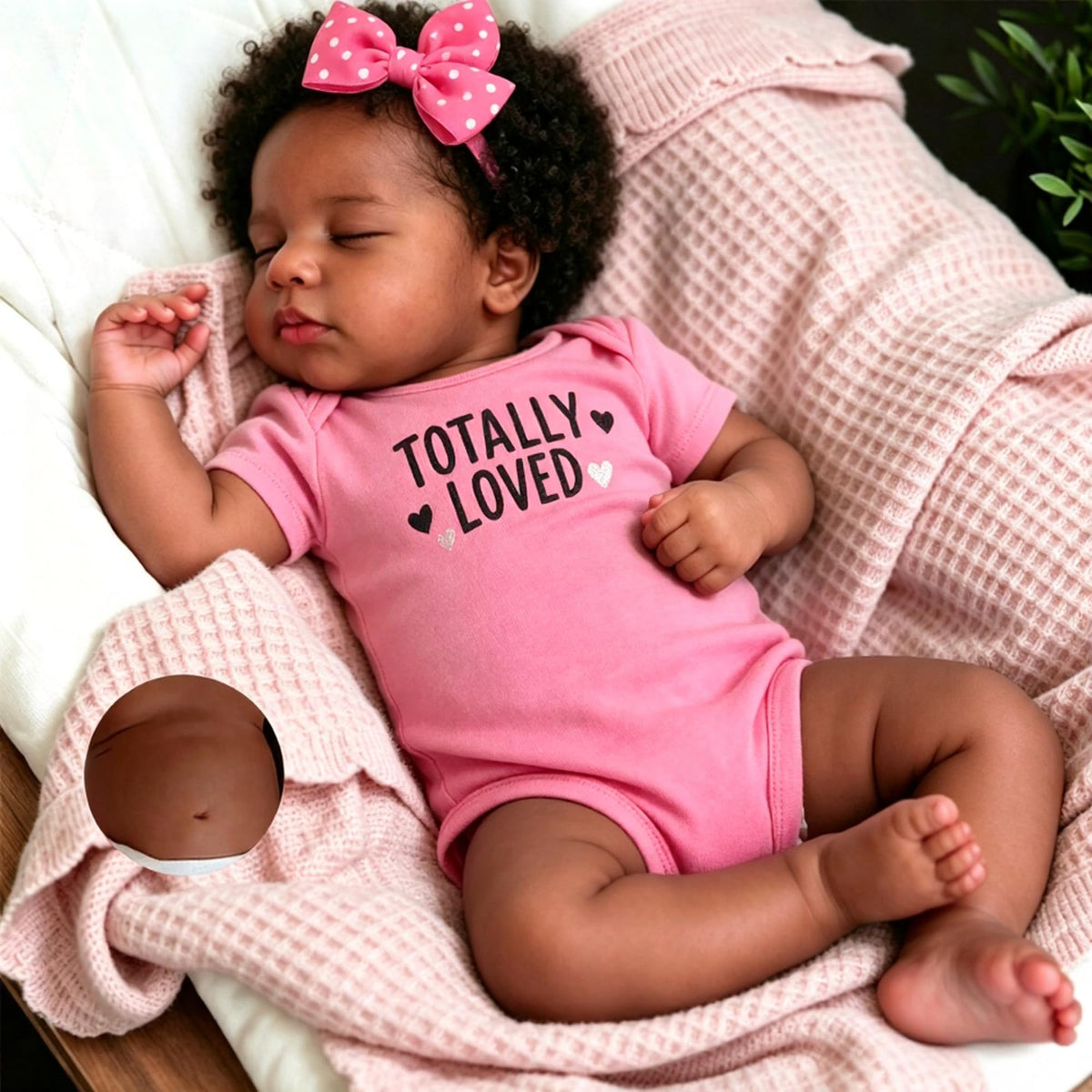 Black 20 Inch Reborn Baby Doll Girl E24400