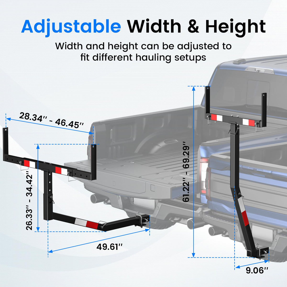 Truck Bed Extender Hitch Mount with Flag U13783