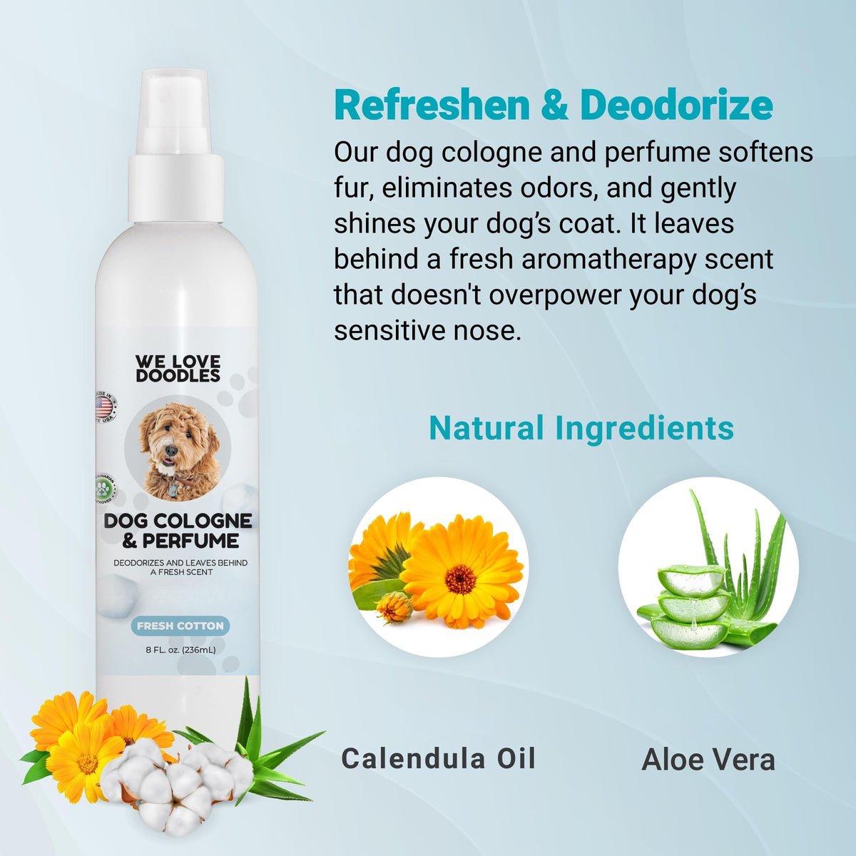 Dog Cologne & Perfume and Large Slicker Brush Bundle W63884