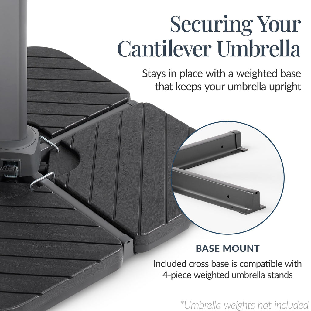 10x10ft Cantilever Patio Umbrella with 260 GSM Canopy and Aluminum Frame M434570