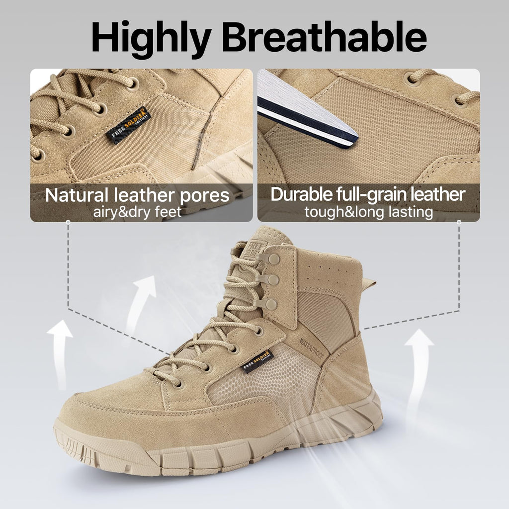 Men's 6 Inches Lightweight Waterproof Suede Leather Work Boots R60947