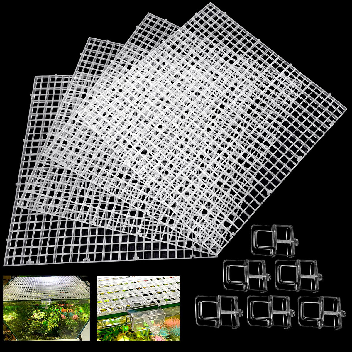 Aquarium Lid Fish Tank Top Cover Plastic Grid Panel L318