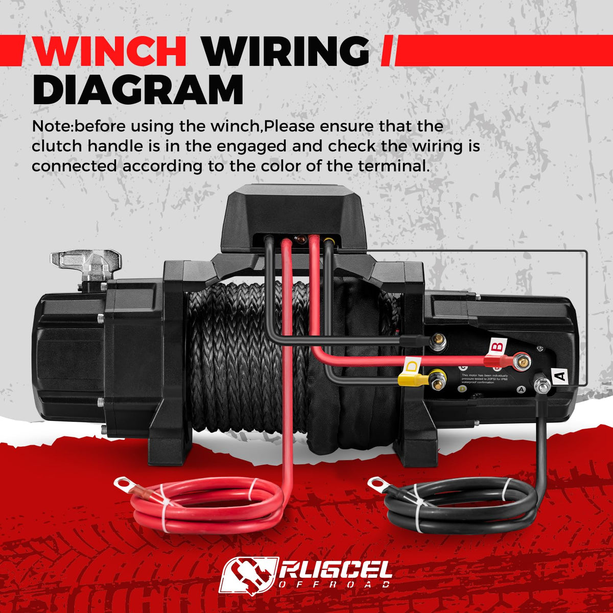 20000lb 12V Heavy Duty Waterproof Electric Synthetic Rope Winch P8378