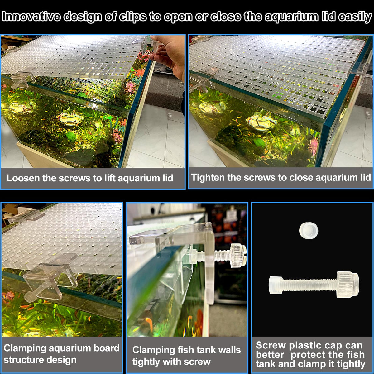 Aquarium Lid Fish Tank Top Cover Plastic Grid Panel L318