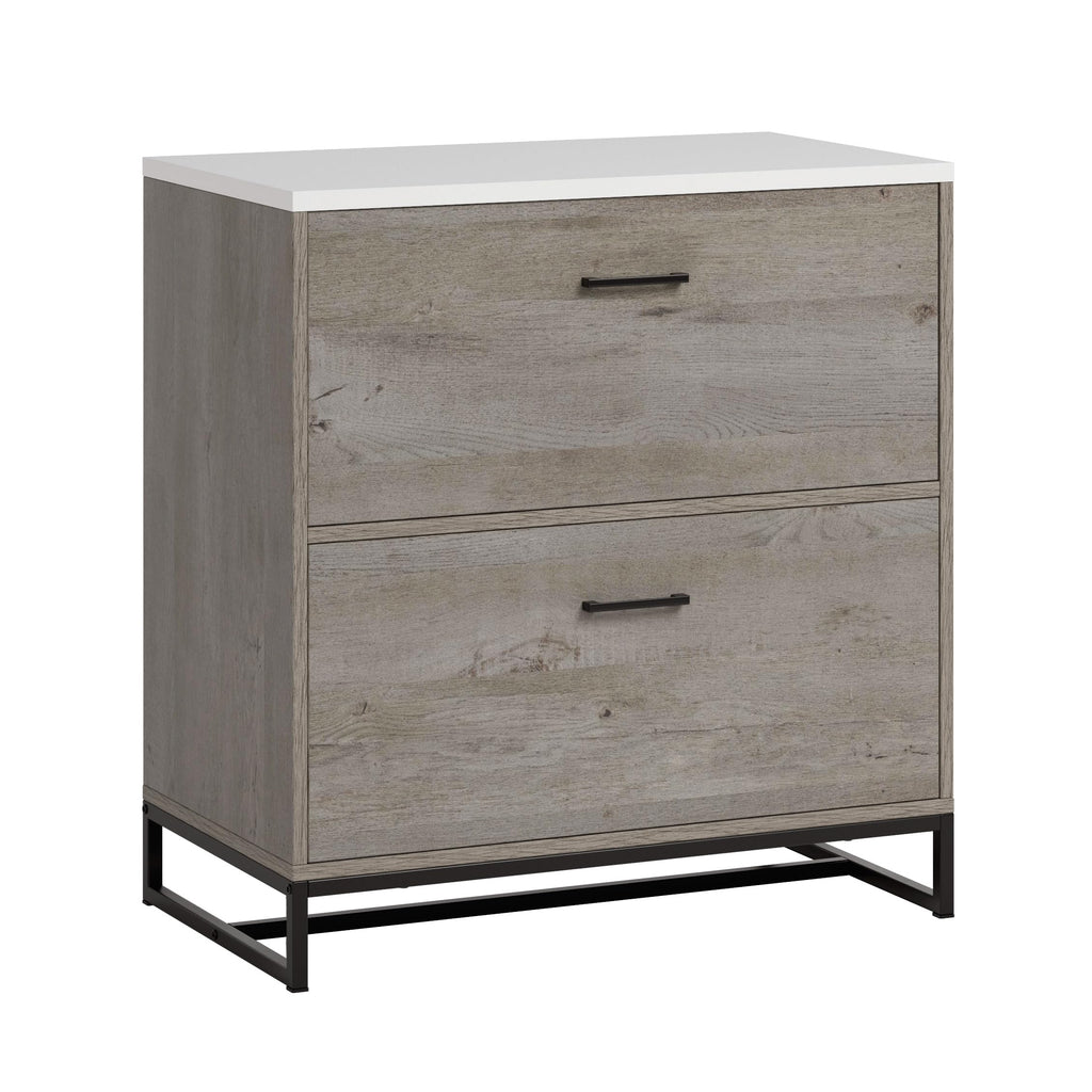 2-Drawer Wood File Cabinet with Metal Frame U3905
