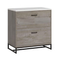 2-Drawer Wood File Cabinet with Metal Frame U3905