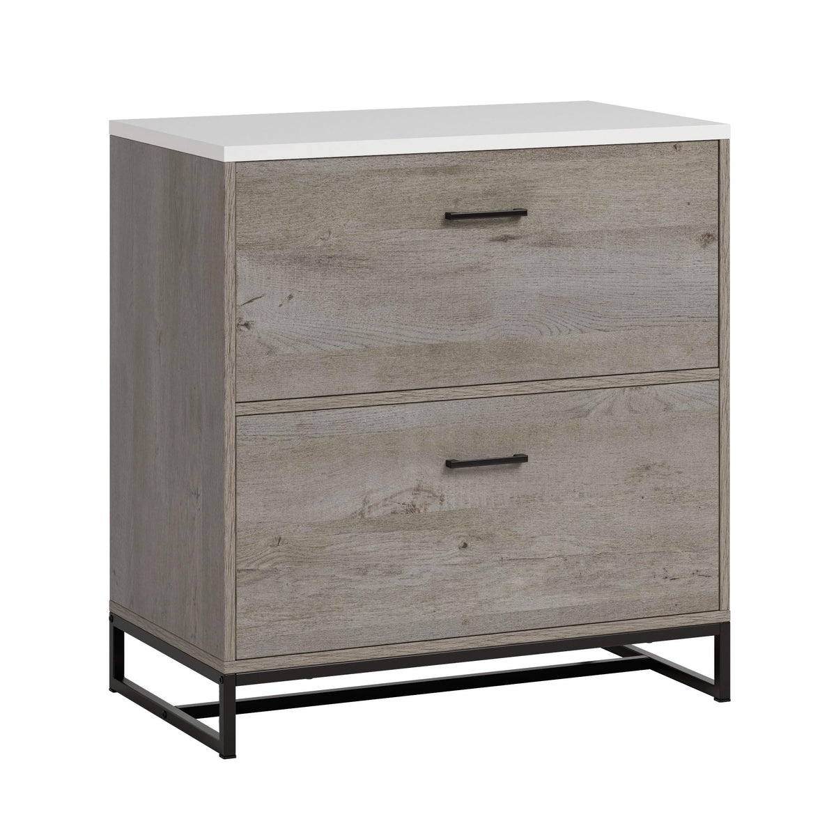 2-Drawer Wood File Cabinet with Metal Frame U3905