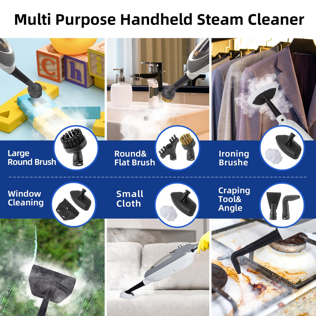 10-in-1 Handheld Steam Mop with 11 Accessories Y763