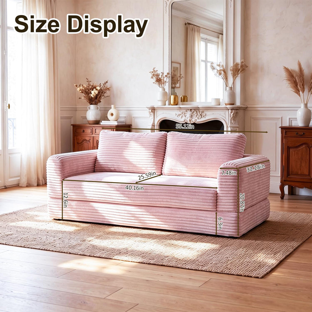 Pink Convertible Sofa Bed Z936