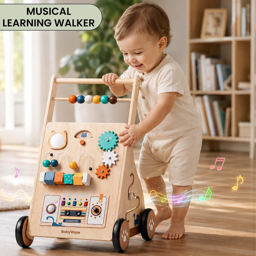 Wooden Baby Walker with Wheels U794572