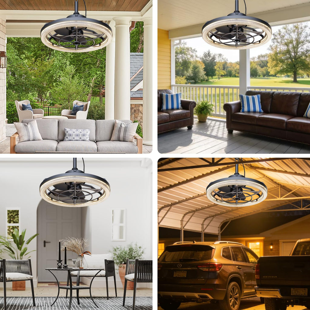 20" Outdoor Ceiling Fan with Light Y75356