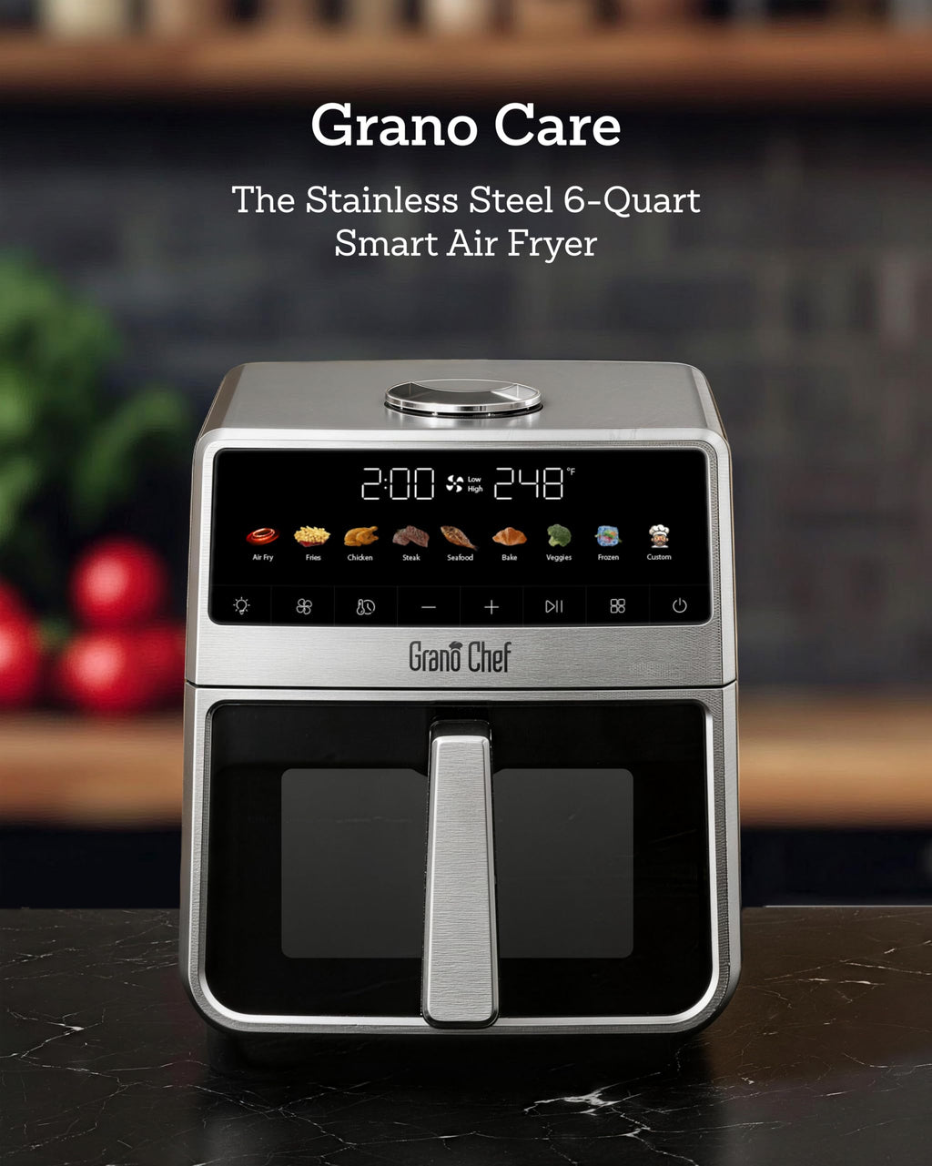 6Qt Stainless Steel Air Fryer P885