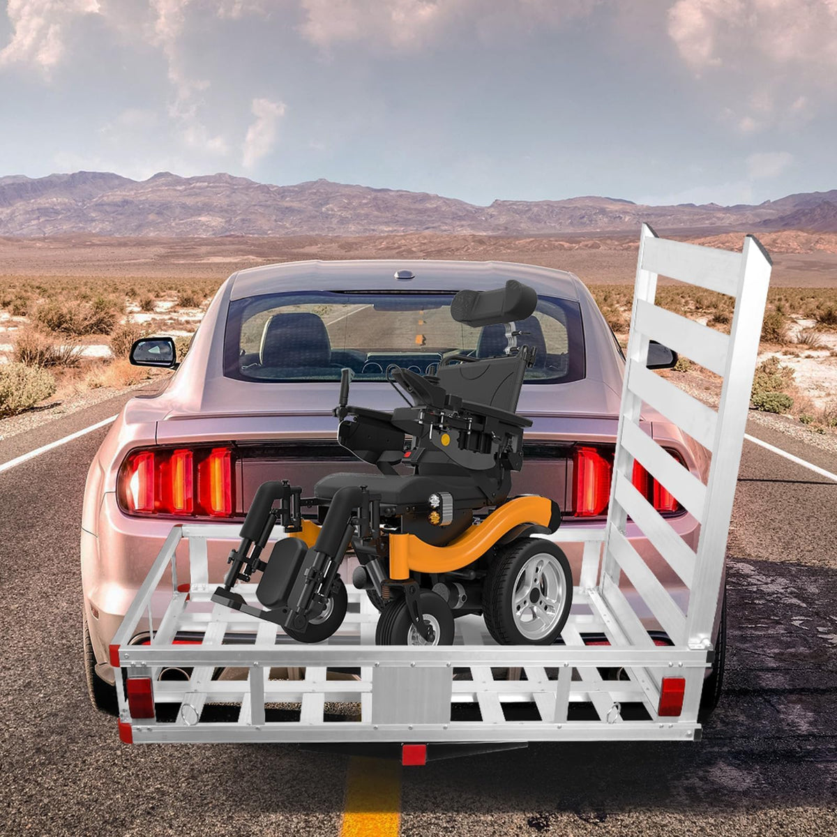 50" x 30" Aluminum Trailer Hitch Cargo Carrier with 41.5" Ramp A35768