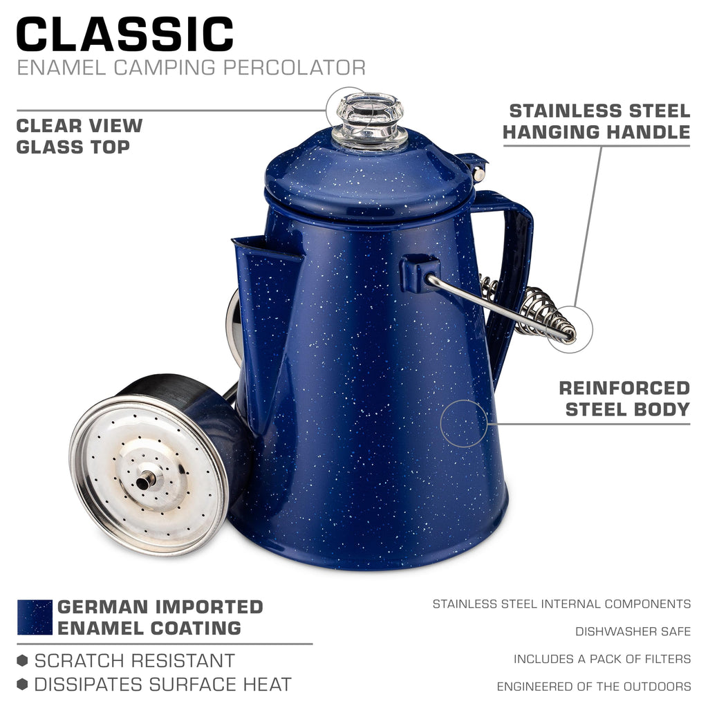 Blue Enamel 12 Cup Percolator Coffee Pot X285550