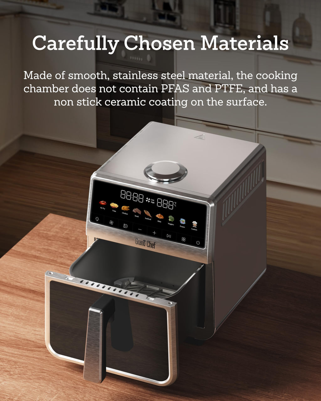 6Qt Stainless Steel Air Fryer P885