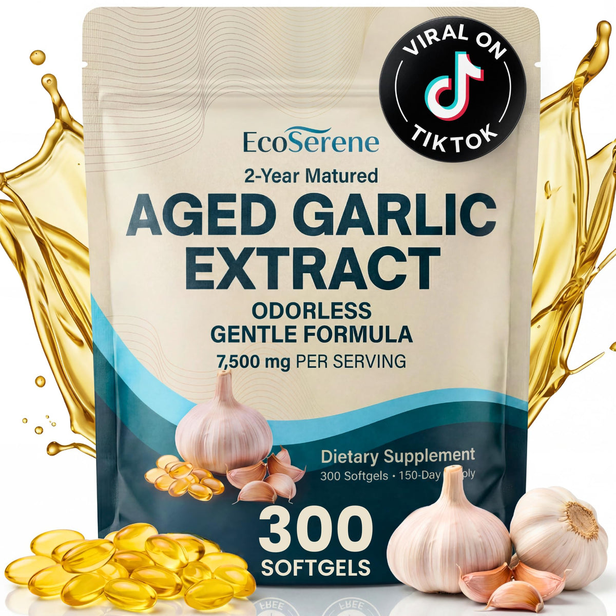 7500mg Aged Garlic Extract Softgels 300 Count R2151